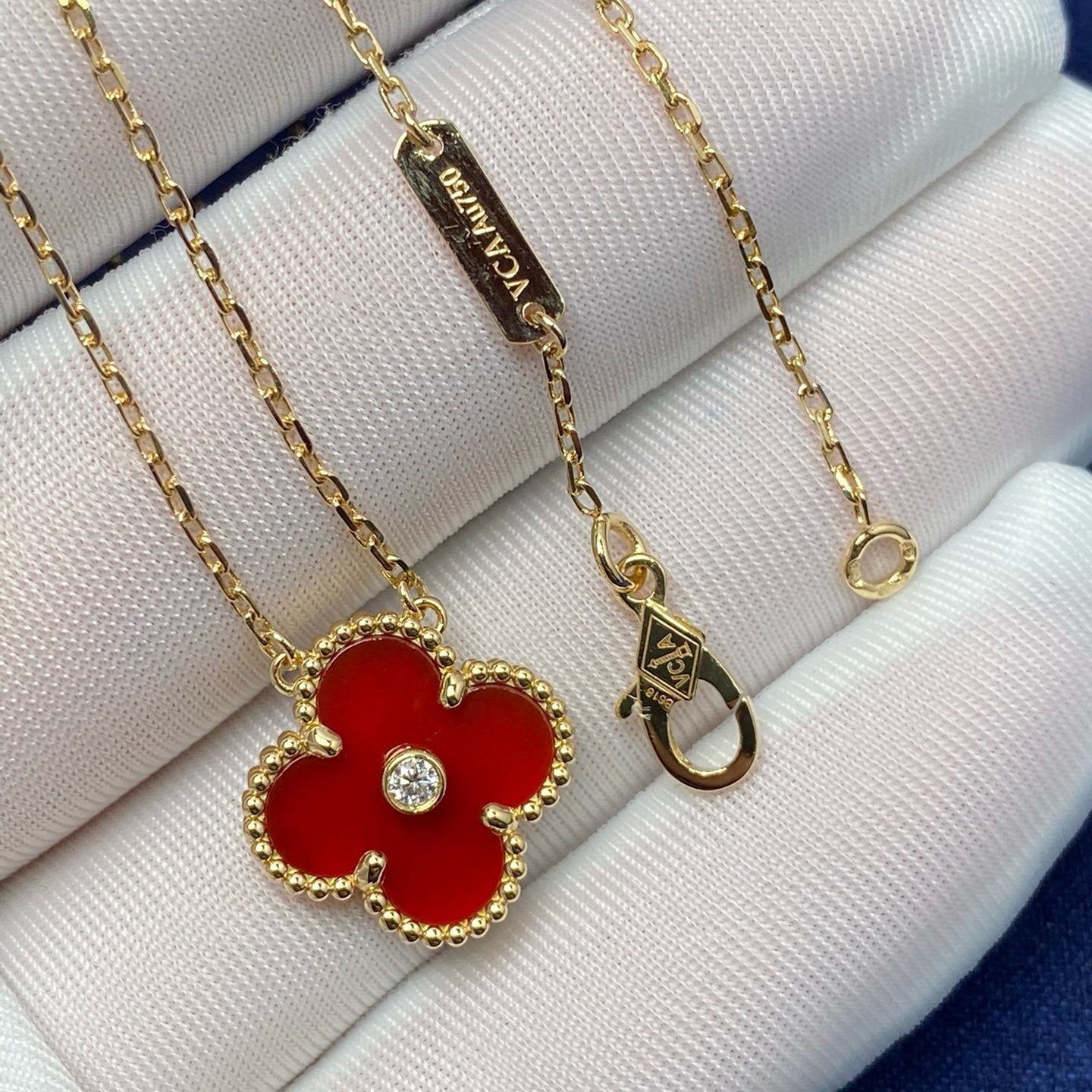¡®Imperial¡¯CLOVER 15MM DIAMOND CARNELIAN NECKLACE