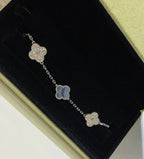 [Imperial]New  CLOVER 5 MOTIF PURPLE CHALCEDONY BRACELET COLLECTION
