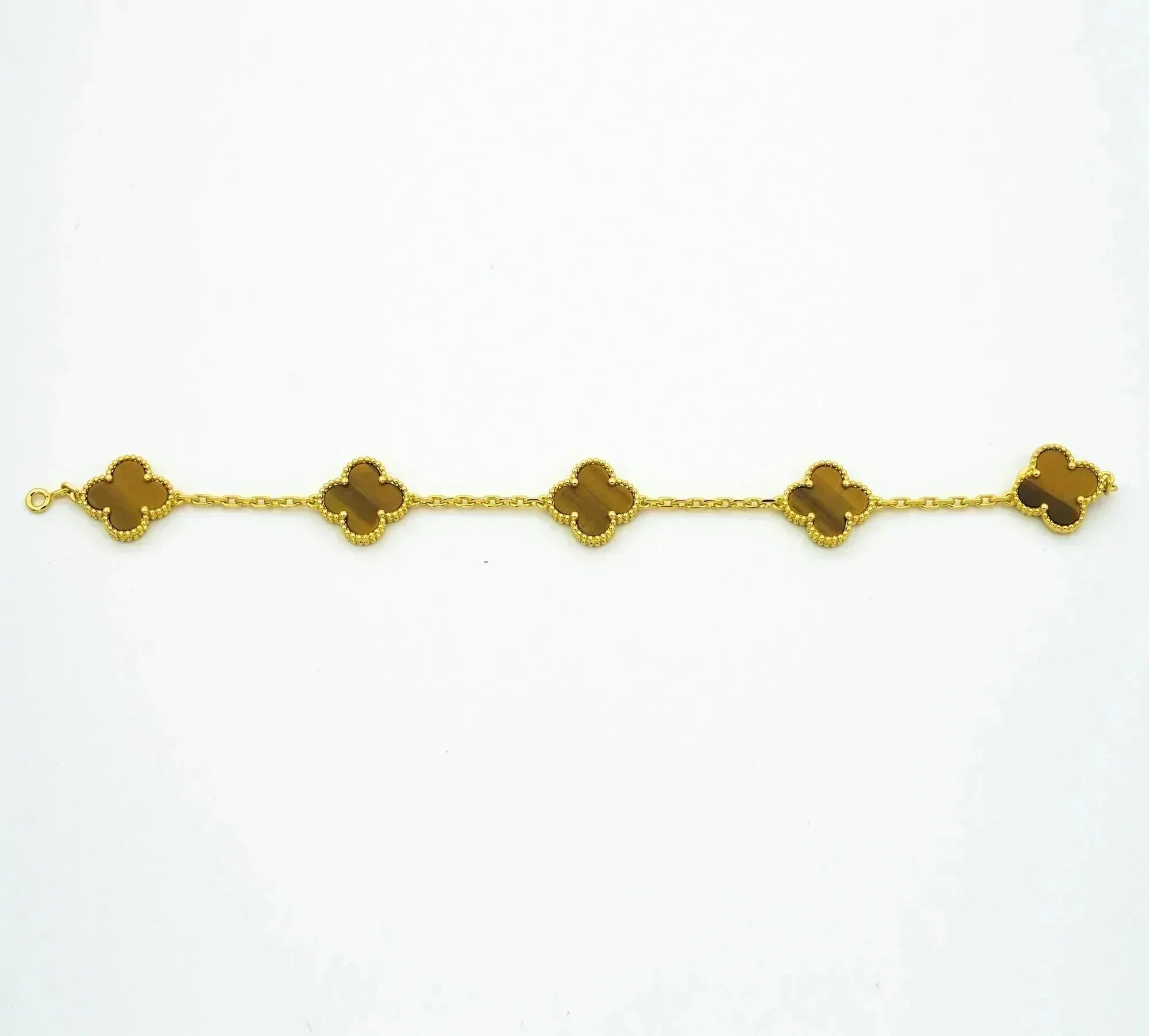 ¡®Imperial¡¯CLOVER  5 MOTIFS TIGER EYE BRACELET