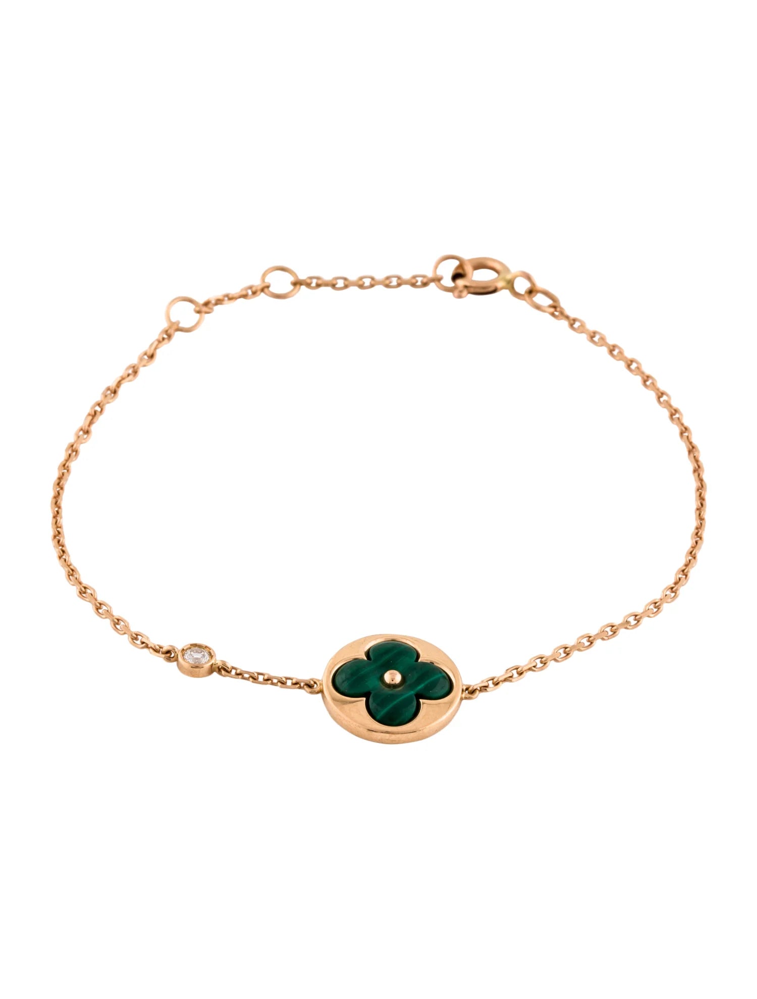 ¡®Imperial¡¯SUN MALACHITE 1 DIAMOND PINK GOLD BRACELET