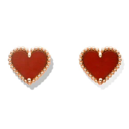 ¡®Imperial¡¯HEART CARNELIAN STUD EARRINGS