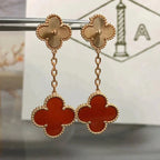 ¡®Imperial¡¯CLOVER 2 MOTIF  LASER CARNELIAN EARRINGS