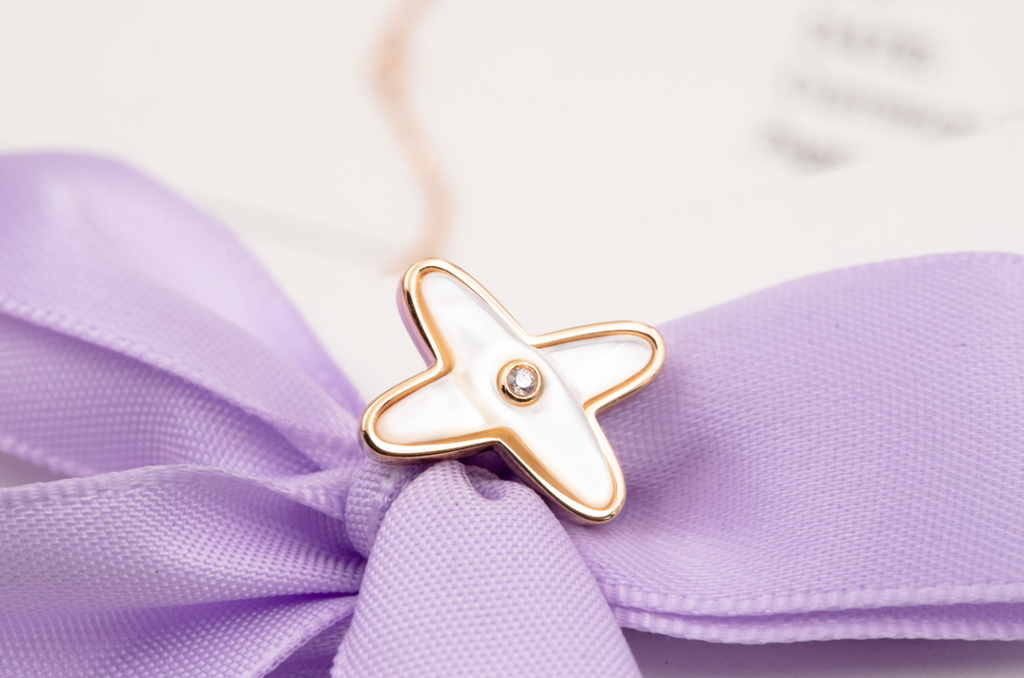 ¡®Imperial¡¯JEUX DE WHITE MOP ROSE GOLD DIAMOND EARRINGS