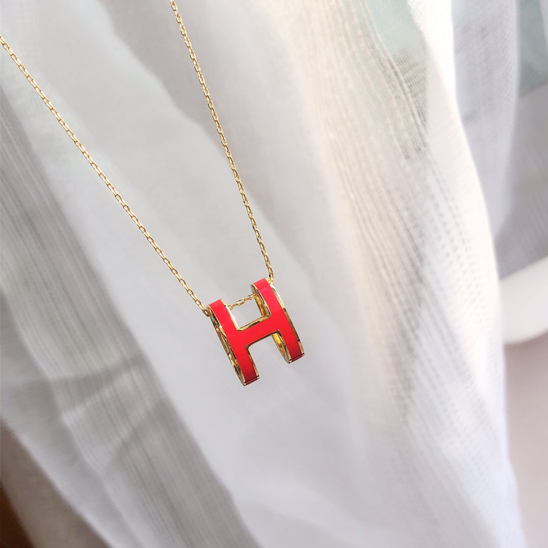 ¡®Imperial¡¯HM CLIC RED ENAMEL GOLD NECKLACE