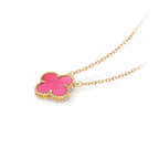 [Imperial]  NEW CLOVER 15MM PINK ENAMEL NECKLACE