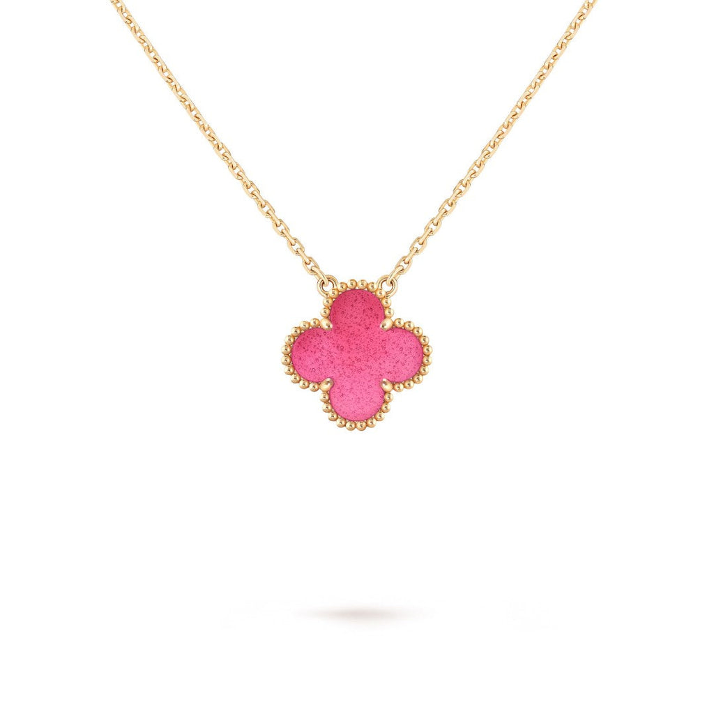 [Imperial]  NEW CLOVER 15MM PINK ENAMEL NECKLACE
