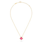 [Imperial]  NEW CLOVER 15MM PINK ENAMEL NECKLACE