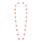 [Imperial]  NEW CLOVER 20 MOTIFS PINK ENAMEL NECKLACE