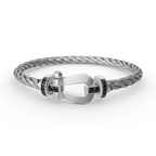 ¡®Imperial¡¯FORCE LARGE HORSESHOE BLACK DIAMOND BRACELET SILVER