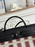 HERBAG ZIP 31 LAQUERED BAG IN BROWN MIX YELLOW H PLUME CANVAS