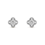 ¡®Imperial¡¯CLOVER 1 MOTIFS DIAMOND STUD EARRINGS SILVER
