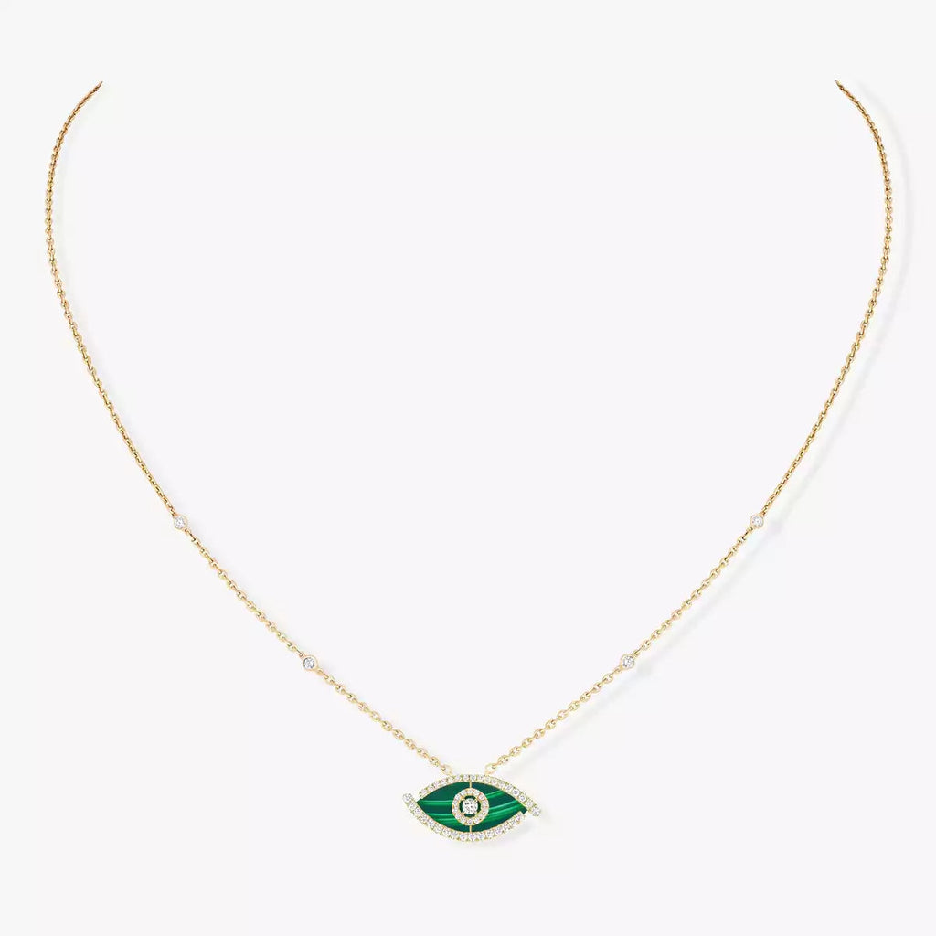 [Imperial Jewelrys]Lucky Eye Diamond Necklace in Rose Gold and Turquoise