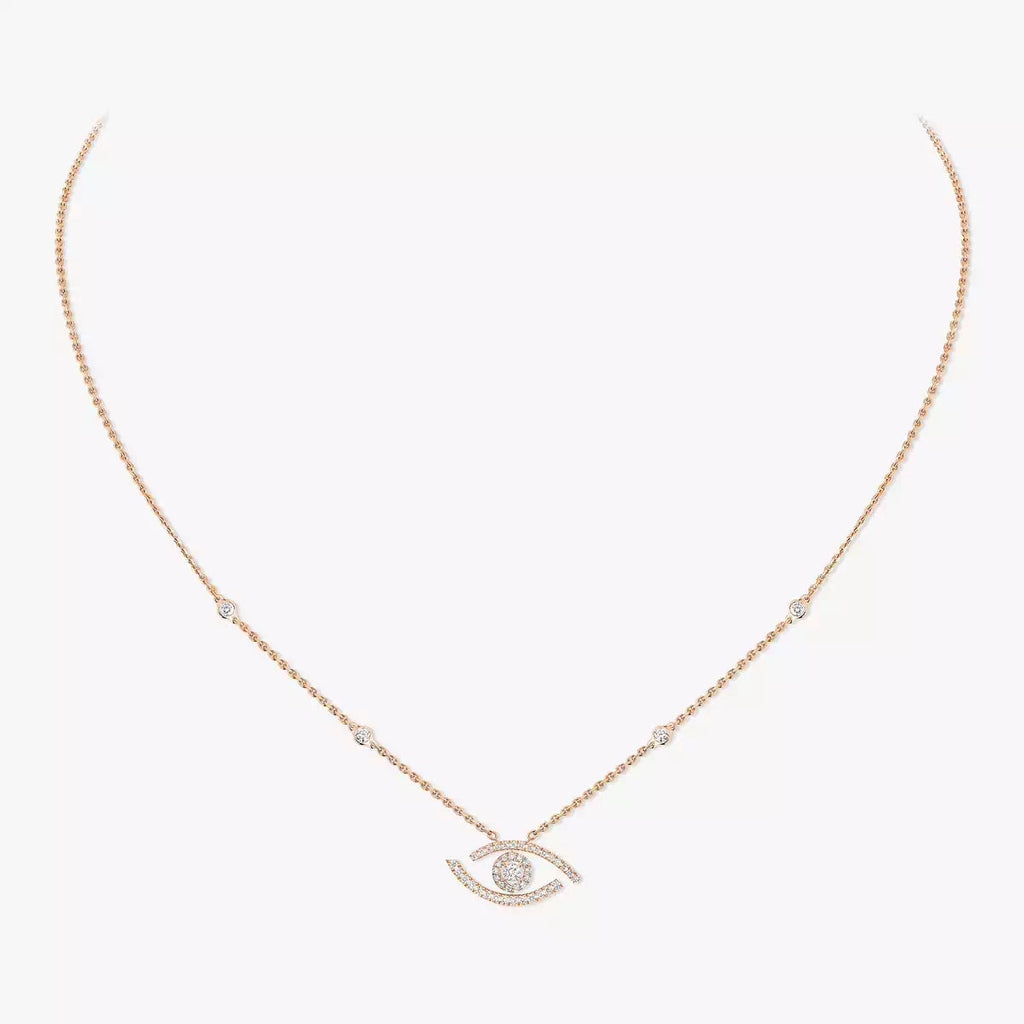 [Imperial Jewelrys]Pave_ Diamond Necklace Lucky Eye