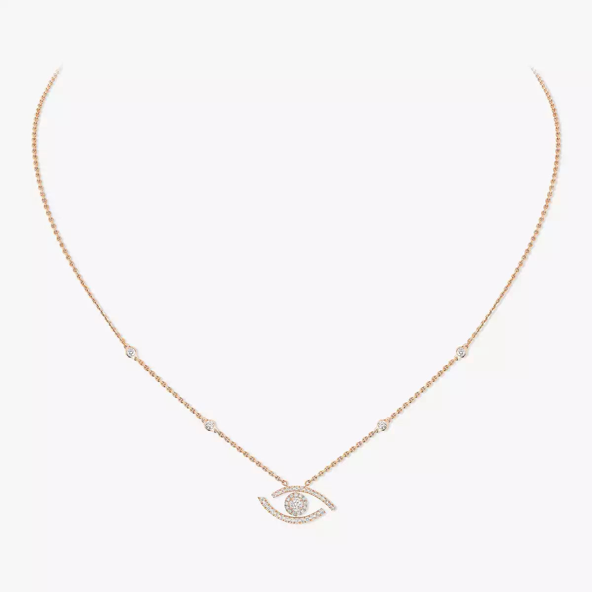 [Imperial Jewelrys]Pave_ Diamond Necklace Lucky Eye