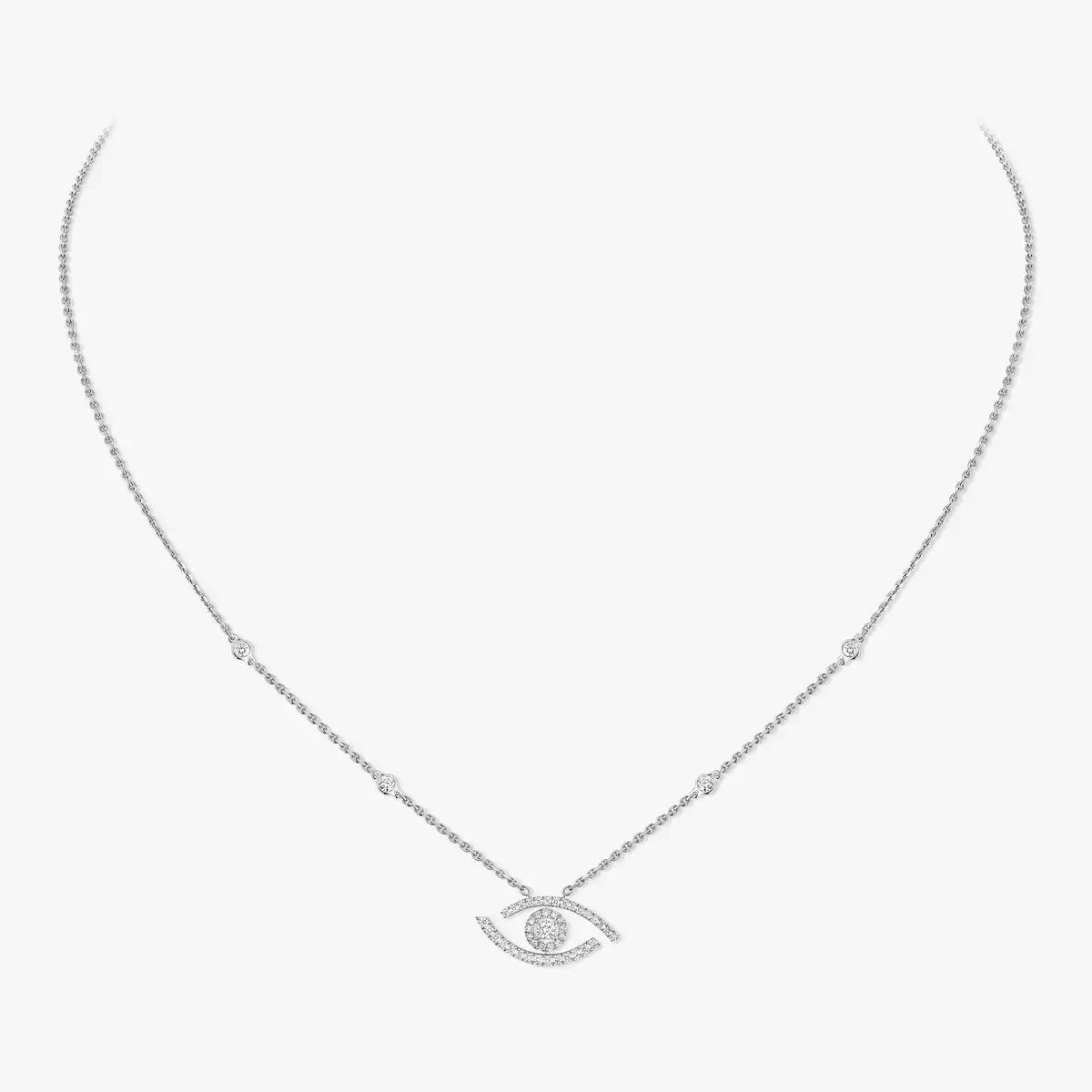 [Imperial Jewelrys]Pave_ Diamond Necklace Lucky Eye