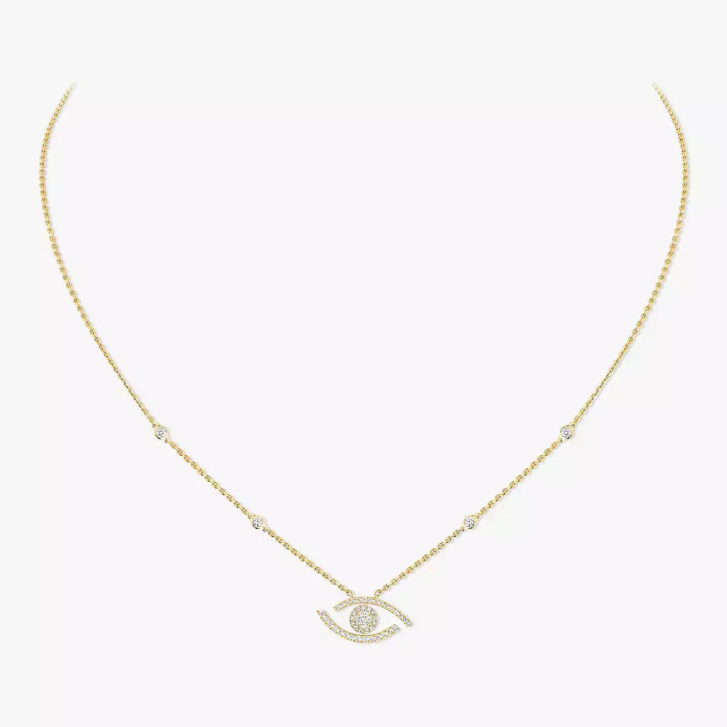 [Imperial Jewelrys]Pave_ Diamond Necklace Lucky Eye