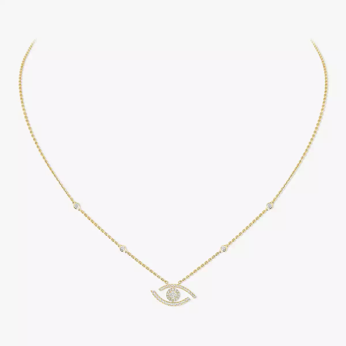 [Imperial Jewelrys]Pave_ Diamond Necklace Lucky Eye