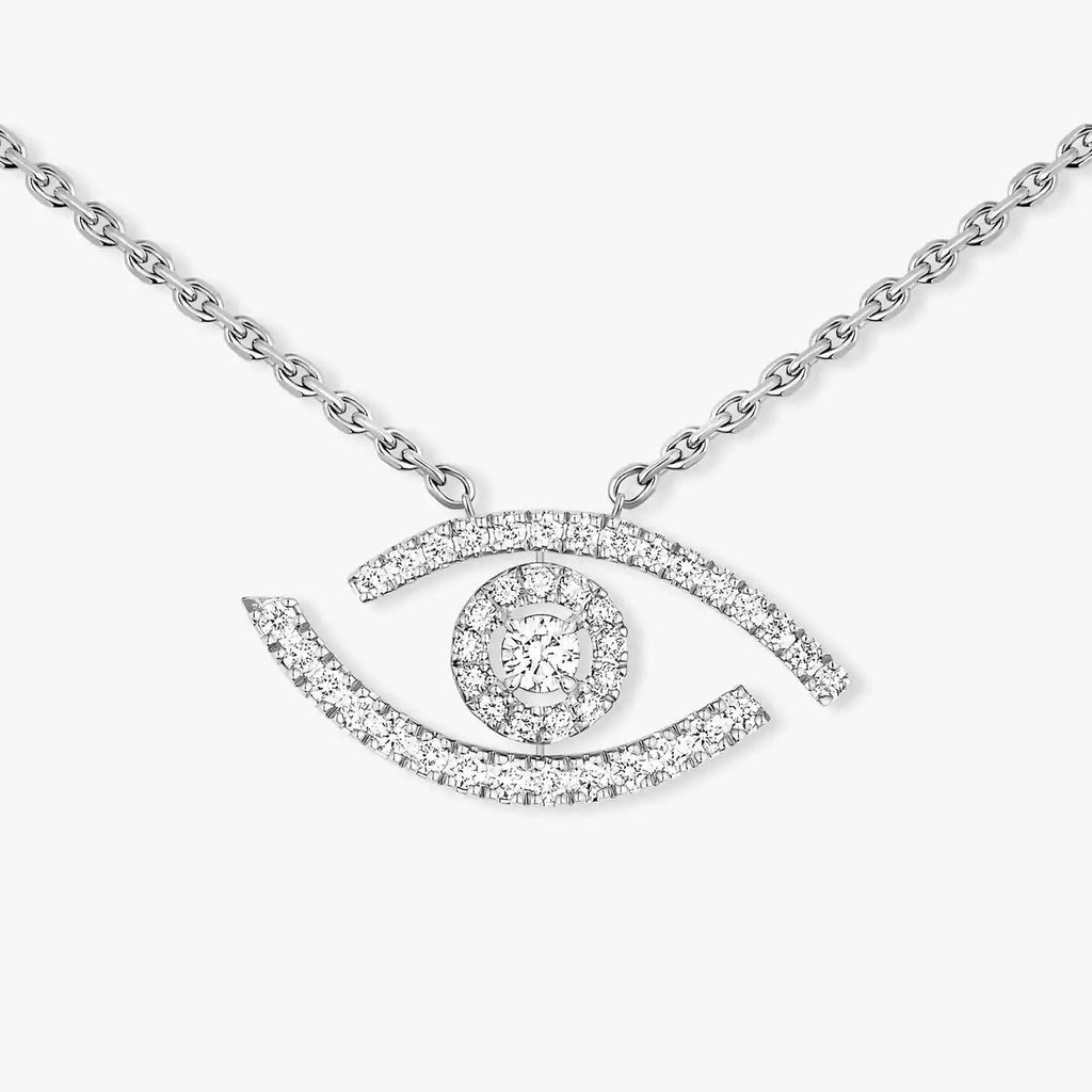[Imperial Jewelrys]Pave_ Diamond Necklace Lucky Eye