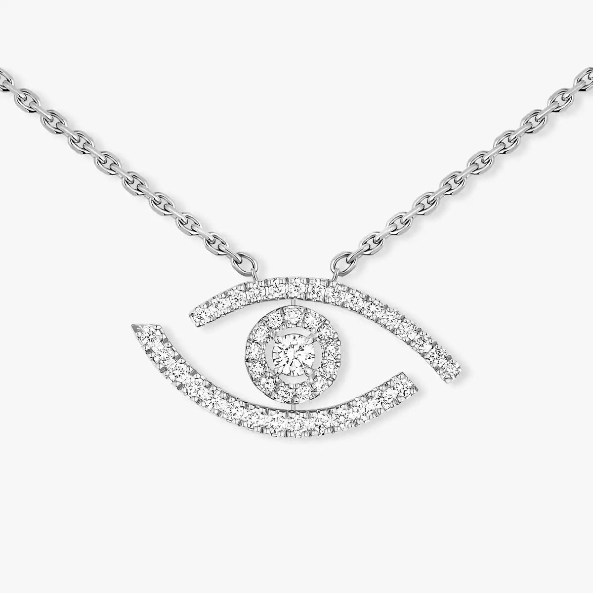 [Imperial Jewelrys]Pave_ Diamond Necklace Lucky Eye