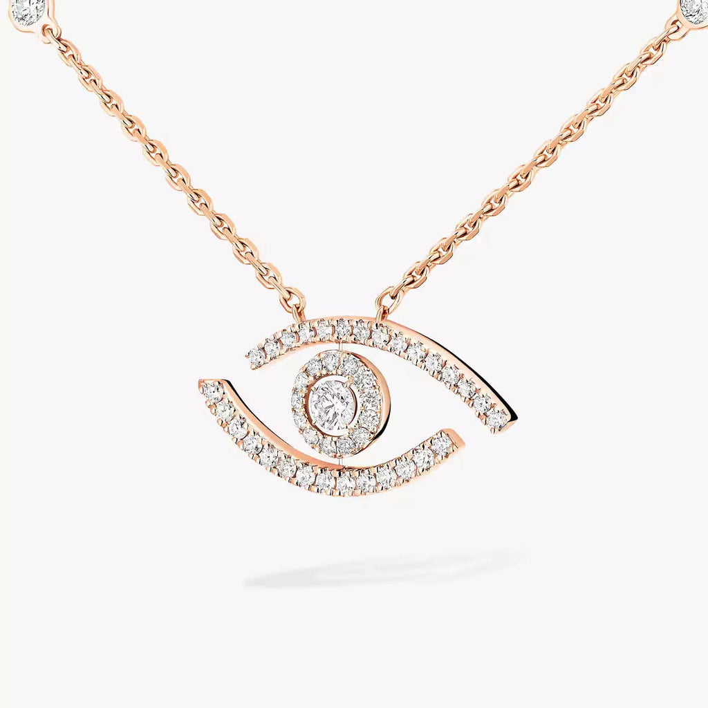 [Imperial Jewelrys]Pave_ Diamond Necklace Lucky Eye