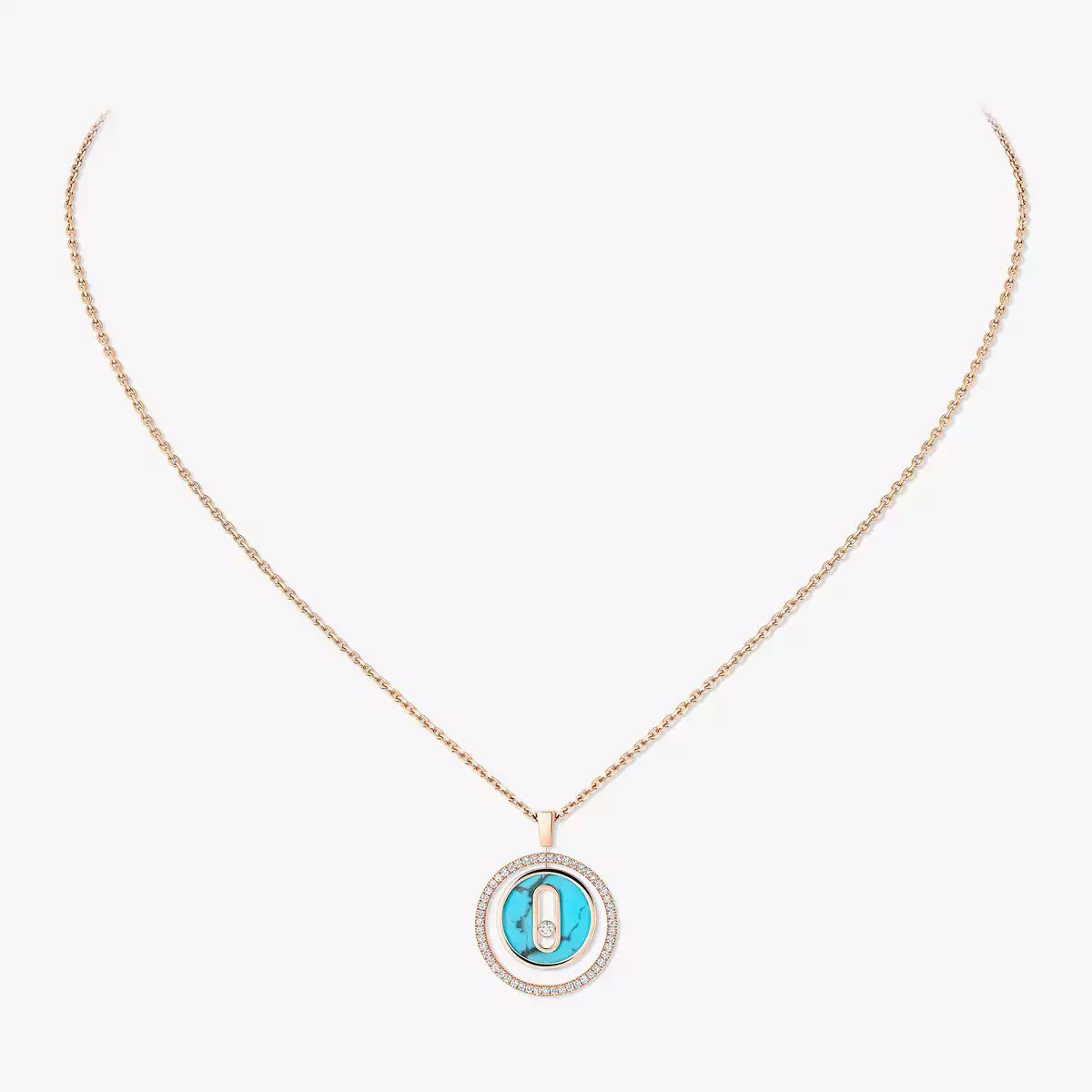 [Imperial Jewelrys]Lucky Move Diamond Necklace in Rose Gold and White Mother-of-Pearl
