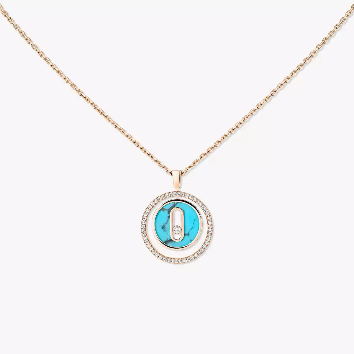 [Imperial Jewelrys]Lucky Move Diamond Necklace in Rose Gold and White Mother-of-Pearl