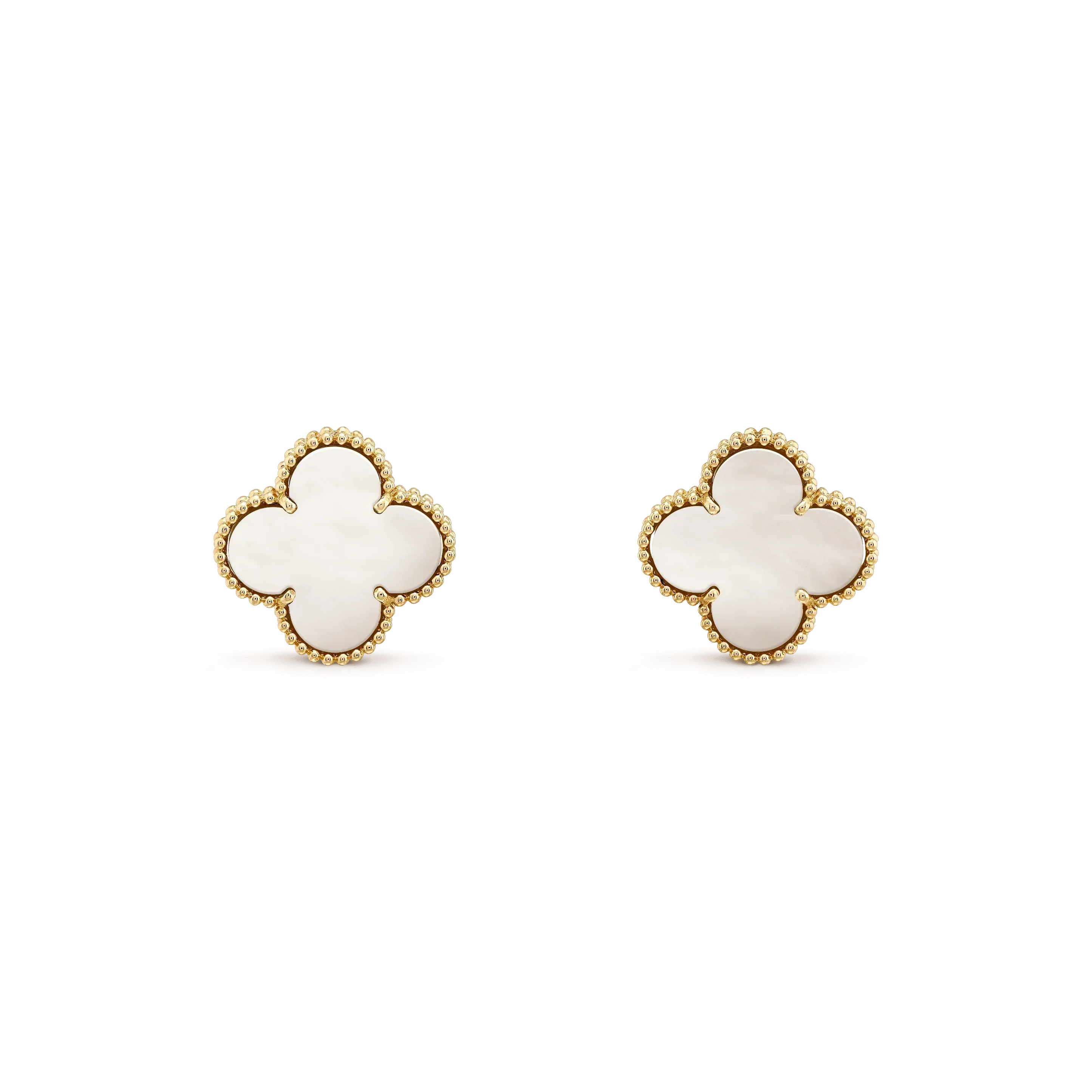 ¡®Imperial¡¯CLOVER MEDIUM 1 MOTIFS  WHITE MOP STUD EARRINGS