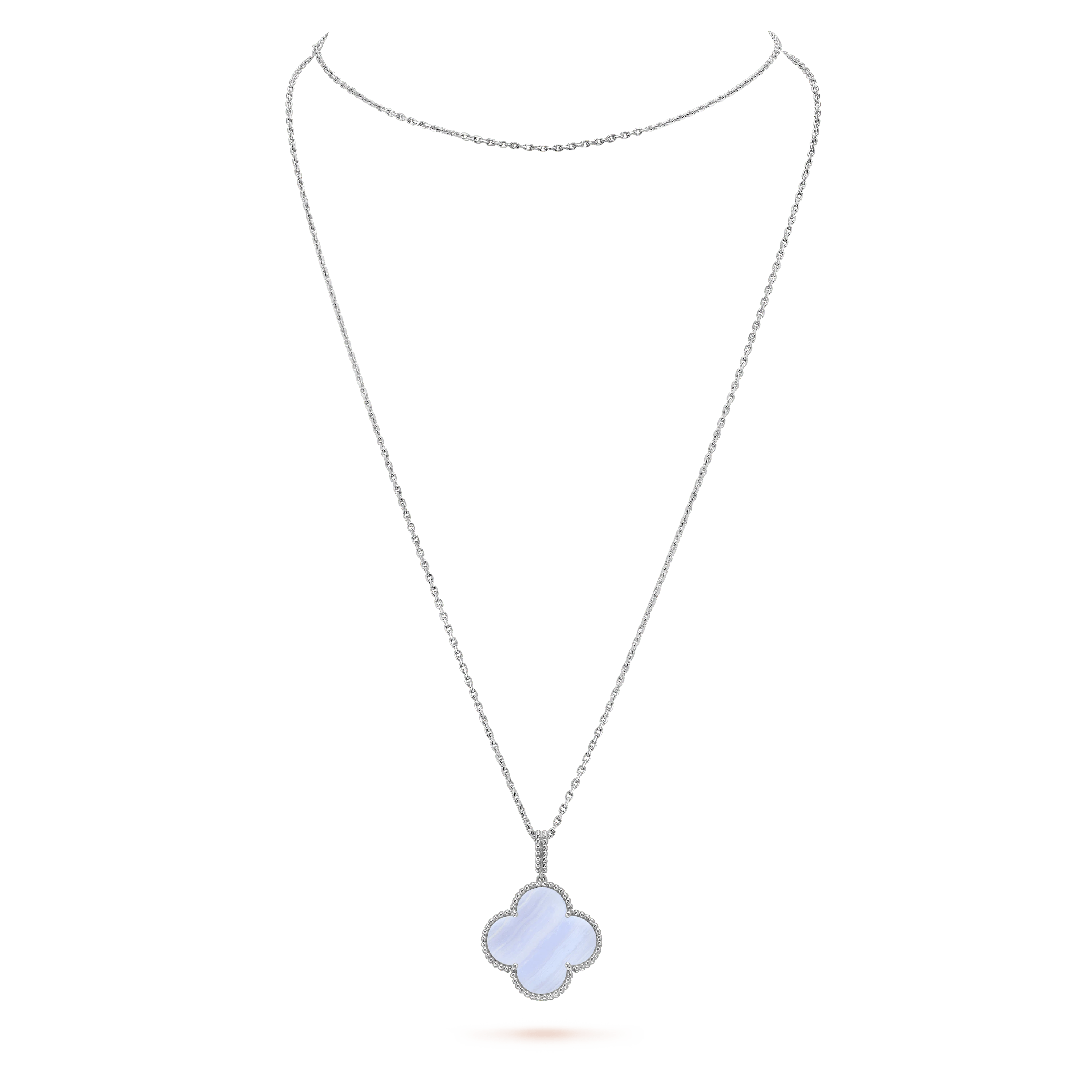 ¡®Imperial¡¯CLOVER SILVER CHALCEDONY BIG CLOVER NECKLACE