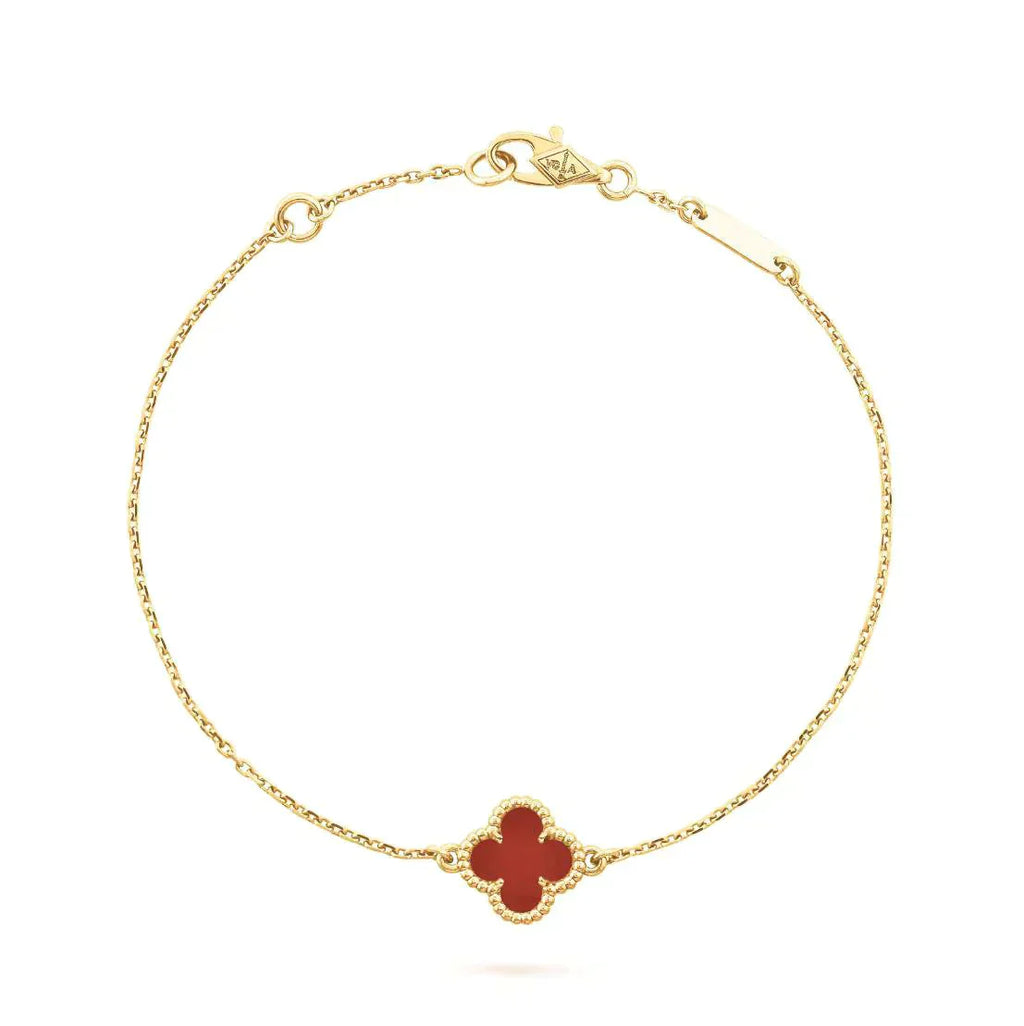 ¡®Imperial¡¯CLOVER  CARNELIAN SINGLE FLOWER BRACELET