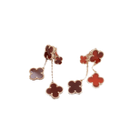 ¡®Imperial¡¯CLOVER EARRINGS CARNELIAN 4 MOTIFS PINK GOLD