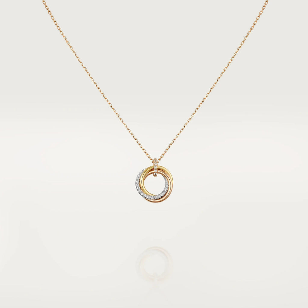 ¡®Imperial¡¯TRINITY NECKLACE SILVER GOLD PINK GOLD DIAMONDS