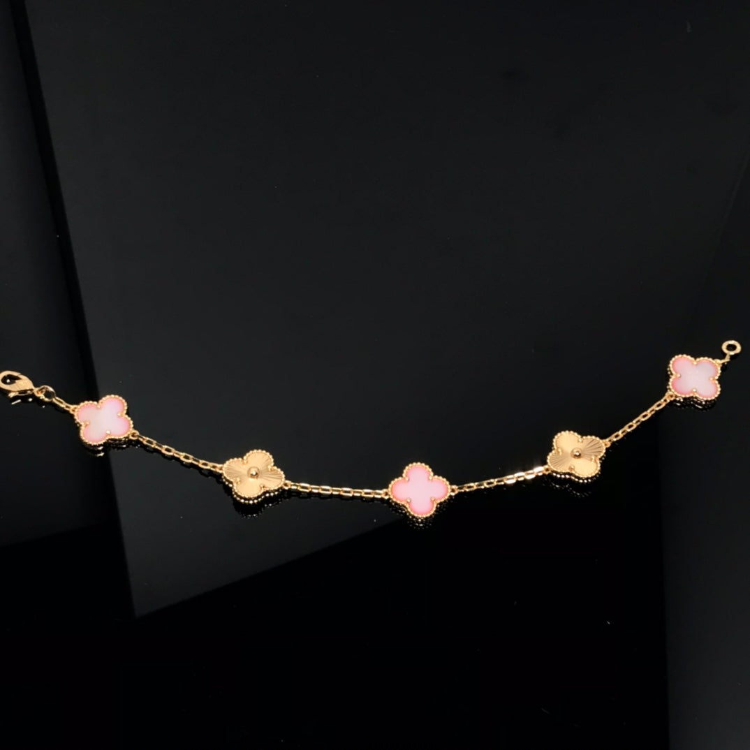 ¡®Imperial¡¯CLOVER BRACELET 5 MOTIF PINK AND PINK GOLD