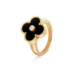 ¡®Imperial¡¯CLOVER ONYX RING GOLD DIAMOND