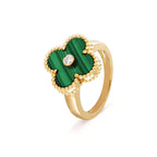 ¡®Imperial¡¯CLOVER MALACHITE RING GOLD DIAMOND